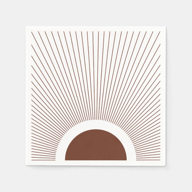 Guardanapo De Papel Boho Minimalist Sun (Frente)