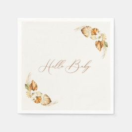 Guardanapo De Papel Boho Pampas Grass Gênero Neutral Hello Baby