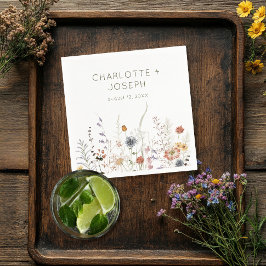 Guardanapo De Papel Boho Pastel Wildflower Modern Floral Weding