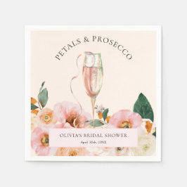 Guardanapo De Papel Boho Pétalas Florais Rosa & Prosecco