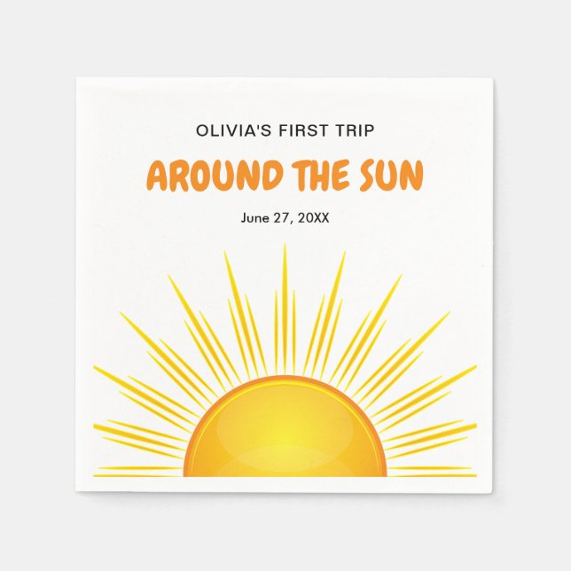 Guardanapo De Papel Boho Primeira Viagem ao Redor do Sol 1º Aniversári (Frente)