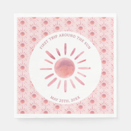 Guardanapo De Papel Boho Primeira Viagem Em Torno Do primeiro aniversa