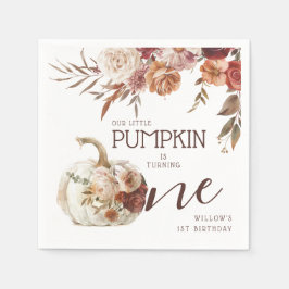 Guardanapo De Papel Boho Pumpkin Autumn Bloom primeiro aniversario
