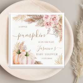 Guardanapo De Papel Boho Pumpkin Floral Fall Chá de fraldas Napkins