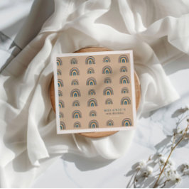Guardanapo De Papel Boho Rainbow Beige Birthday