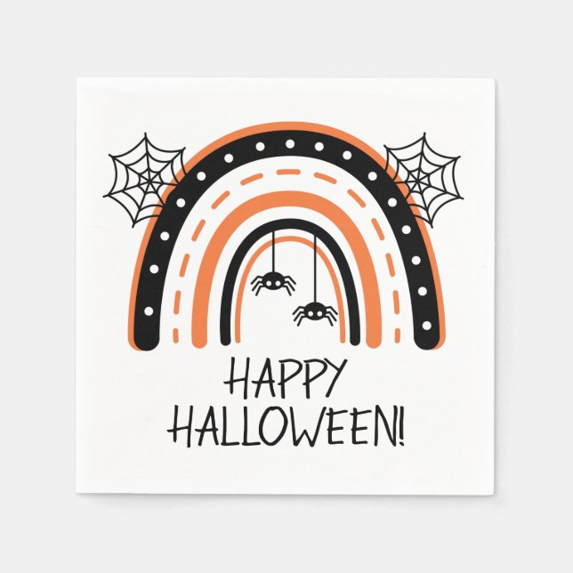 Guardanapo De Papel Boho Rainbow Halloween (Frente)