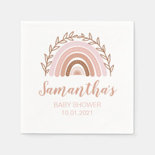 Guardanapo De Papel Boho Rainbow Napkins, Terracotta Dusty Pink