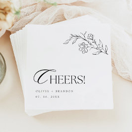 Guardanapo De Papel Boho Rustic Modern Minimalist Cheers Wedding