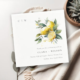 Guardanapo De Papel Boho Rustic Watercolor Yellow Lemon Garden Casamen