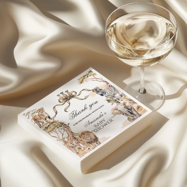 Guardanapo De Papel Boho Safari Animals Gender Neutral Baby Shower (Criador carregado)