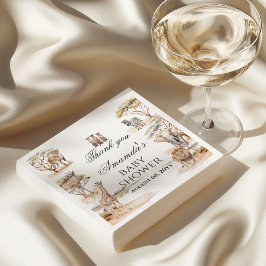 Guardanapo De Papel Boho Safari Animals Gender Neutral Baby Shower