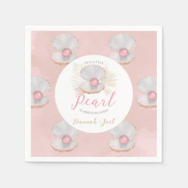 Guardanapo De Papel Boho Shell Pearl Chá de fraldas Oceânico Rosa