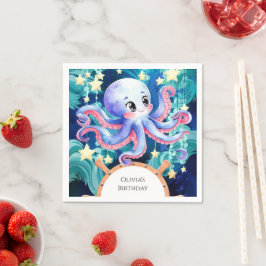 Guardanapo De Papel Boho Simples - Aniversário do Octopus