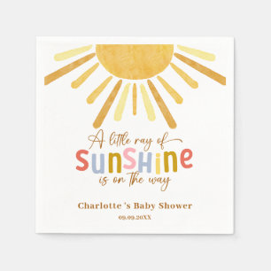 Guardanapo De Papel Boho Sunshine Chá de fraldas Amarelo