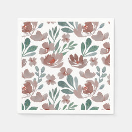 Guardanapo De Papel Boho Terracota Padrão Floral Casamento