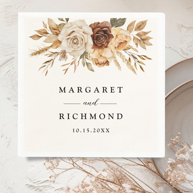Guardanapo De Papel Boho Terracotta Rustic Floral Wedding (Criador carregado)