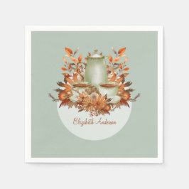 Guardanapo De Papel Boho Terracotta Sage Chá Festa Floral QUALQUER EVE