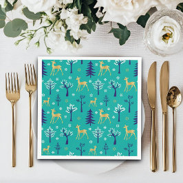 Guardanapo De Papel Boho Trees Dourados Deers Moderno