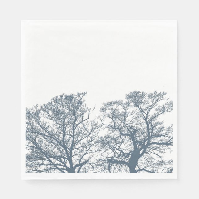 Guardanapo De Papel Boho tropical de Árvores Inferiores Azuis (Frente)