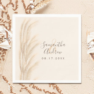 Guardanapo De Papel Boho verão pampas gramíneas d'água casamento