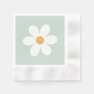 Guardanapo De Papel Boho verde-margarida retrô