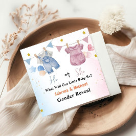 Guardanapo De Papel Boho Vintage Bebê Clotheline Gênero - Festa Revela