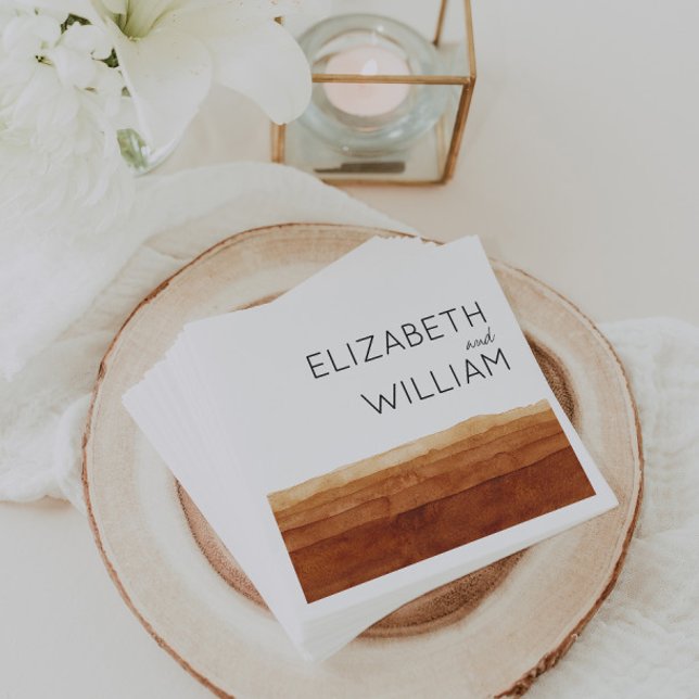 Guardanapo De Papel Boho Watercolor Abstrato Desert Wedding (Criador carregado)