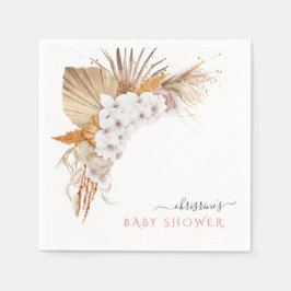 Guardanapo De Papel Boho Watercolor Elegant Floral Chá de fraldas Napk