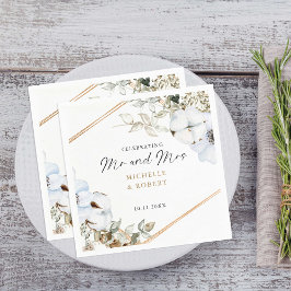 Guardanapo De Papel Boho Wedding Celebrando Sr. & Sra. Custom Floral