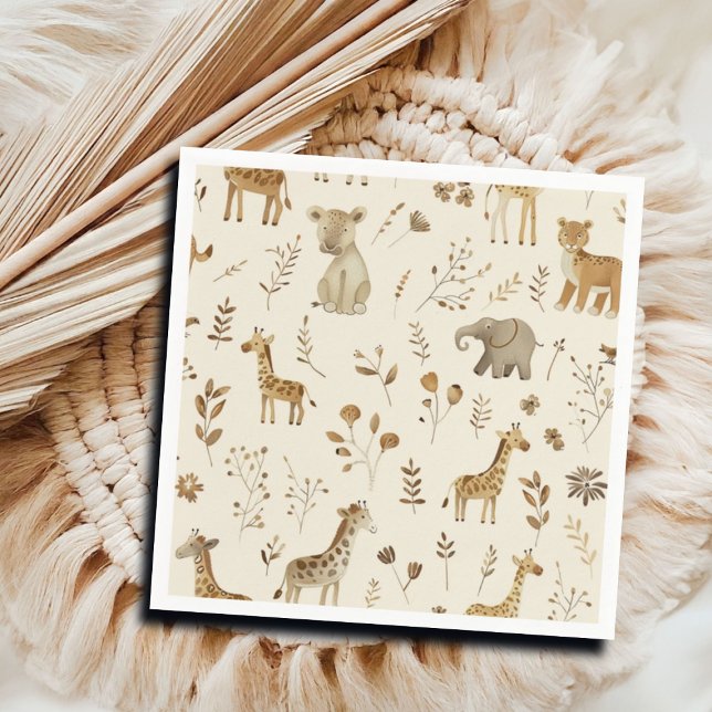 Guardanapo De Papel Boho White Beige Jungle (Criador carregado)