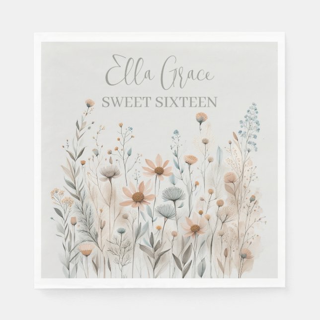 Guardanapo De Papel Boho Wildflower (Frente)
