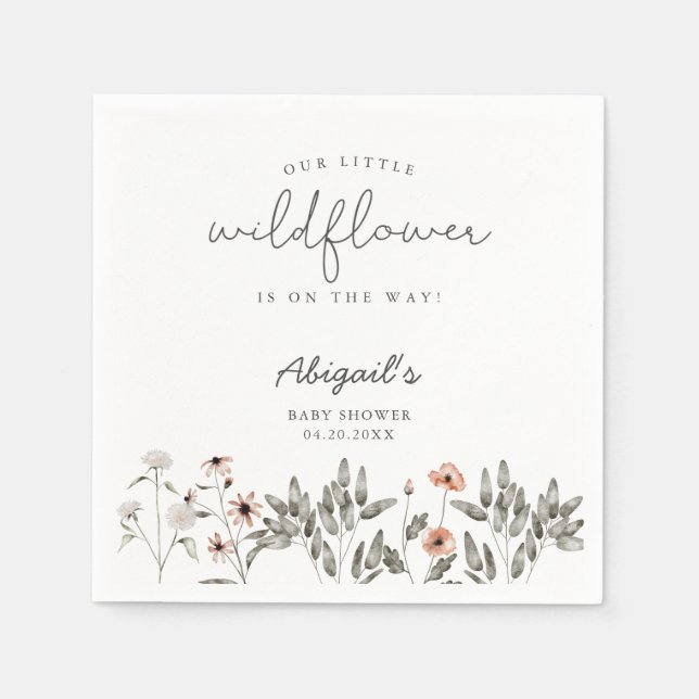 Guardanapo De Papel Boho Wildflower Chá de fraldas (Frente)