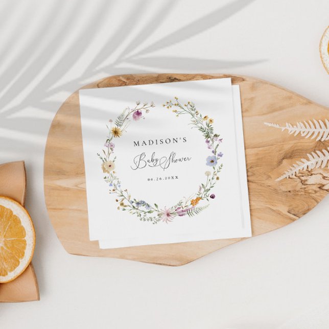 Guardanapo De Papel Boho Wildflower Chá de fraldas (Criador carregado)