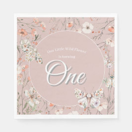 Guardanapo De Papel Boho Wildflower Floral Baby Birthday