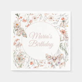 Guardanapo De Papel Boho Wildflower Floral Baby Birthday
