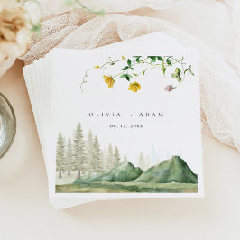 Guardanapo De Papel Boho Wildflower Rustic Forest Casamento