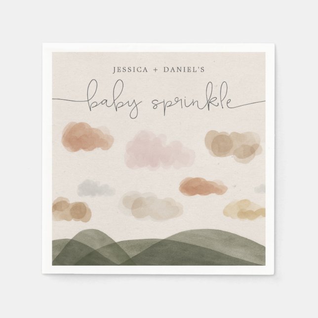 Guardanapo De Papel Boho Woodland Baby Sprinktail Cocktail Napkin Mode (Frente)