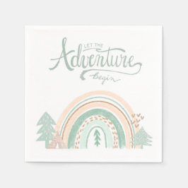 Guardanapo De Papel Boho Woodland Rainbow Adventure