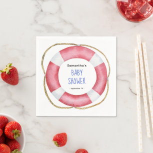 Guardanapo De Papel Boia de salva-vidas em aquarela - baby shower