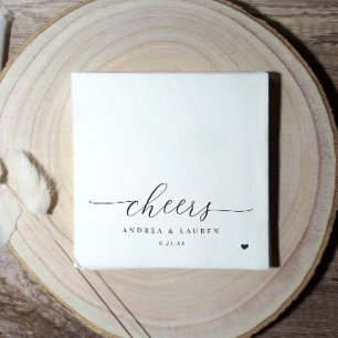 Guardanapo De Papel Bois Cocktail Napkins Coração Moderno Casamento