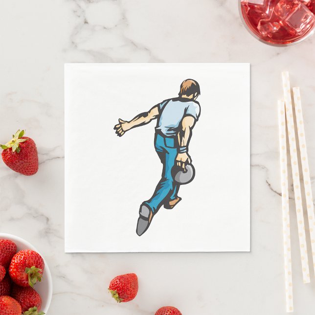 Guardanapo De Papel Bola de Atiramento do Jogador da Boliche Retroativ (Criador carregado)