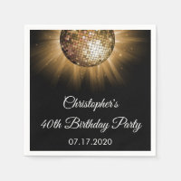 Bola de Disco Dourada Sparkle do aniversário de 40