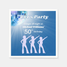 Bola de Discoteca Groovy Azul Aniversário de 50 an