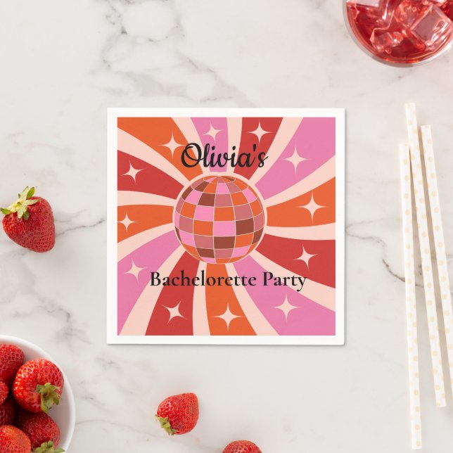 Guardanapo De Papel Bola de discoteca retrô personalizada para festa d (Insitu)