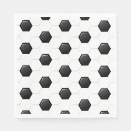 Guardanapo De Papel Bola de Futebol Esportes Branco Preto Jogo Criança
