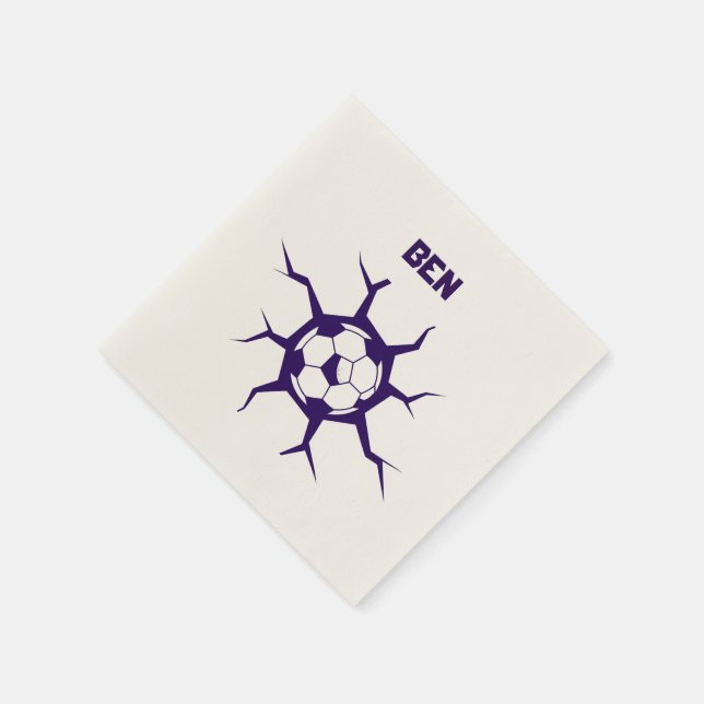 Guardanapo De Papel Bola de Futebol numa parede (Canto)