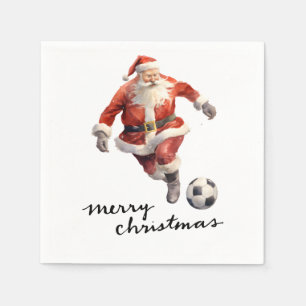 Guardanapo De Papel Bola de futebol para a festa de Natal da Grama Ver