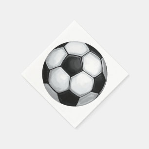 Guardanapo De Papel Bola de futebol preto e branco