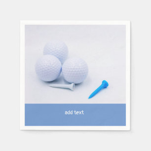 Guardanapo De Papel Bola de golfe com camisetas azuis e brancas no pap
