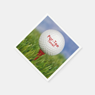 Guardanapo De Papel bola de golfe do partido no T vermelho